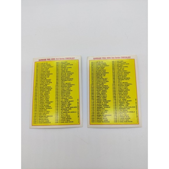 Blake Flake 91a and Hippie Skippy 91b Card Set 1986 Garbage Pail Kids Checklist - Picture 5 of 7